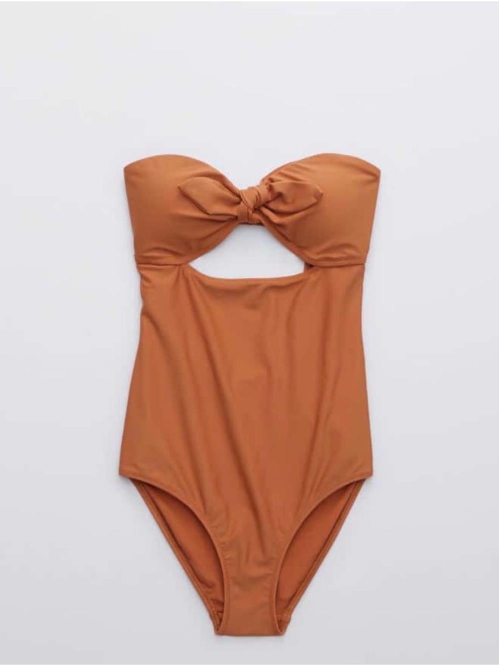 aerie Terracotta Bandeau One-Piece with Front Knot